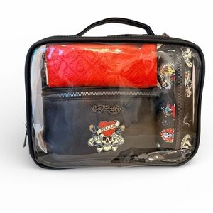 Ed Hardy Black and Red Toiletry Bag